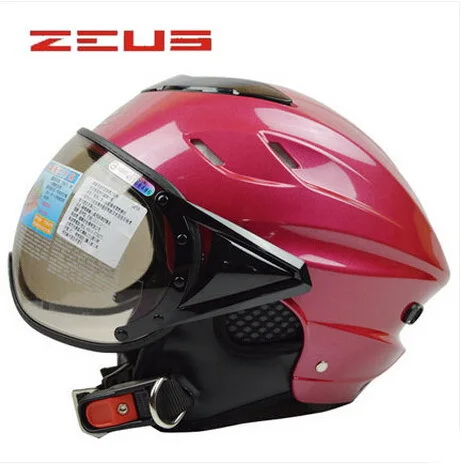 Мода ZEUS 125B ABS Половина лица мотоциклетный шлем шлемы модные летние электронные велосипедные шлемы УФ Персонализированные - Цвет: Fashing Res