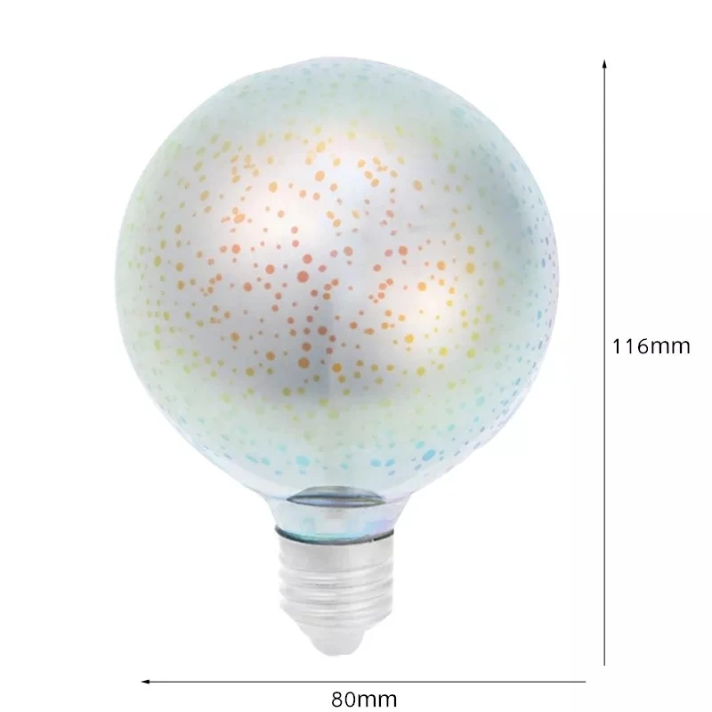 E27 3D светодиодный ретро Edison декоративная лампа накаливания светодиодный фейерверк RGB креативный декоративный светильник AC85-265V ST64 G95 G125 - Цвет: G80