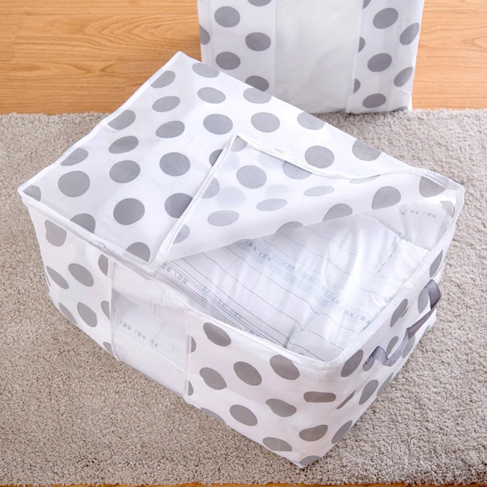 

USPS 2018 Foldable Storage Bag Clothes Blanket Quilt Closet Sweater Organizer Box Pouches organizer box quilt space saver