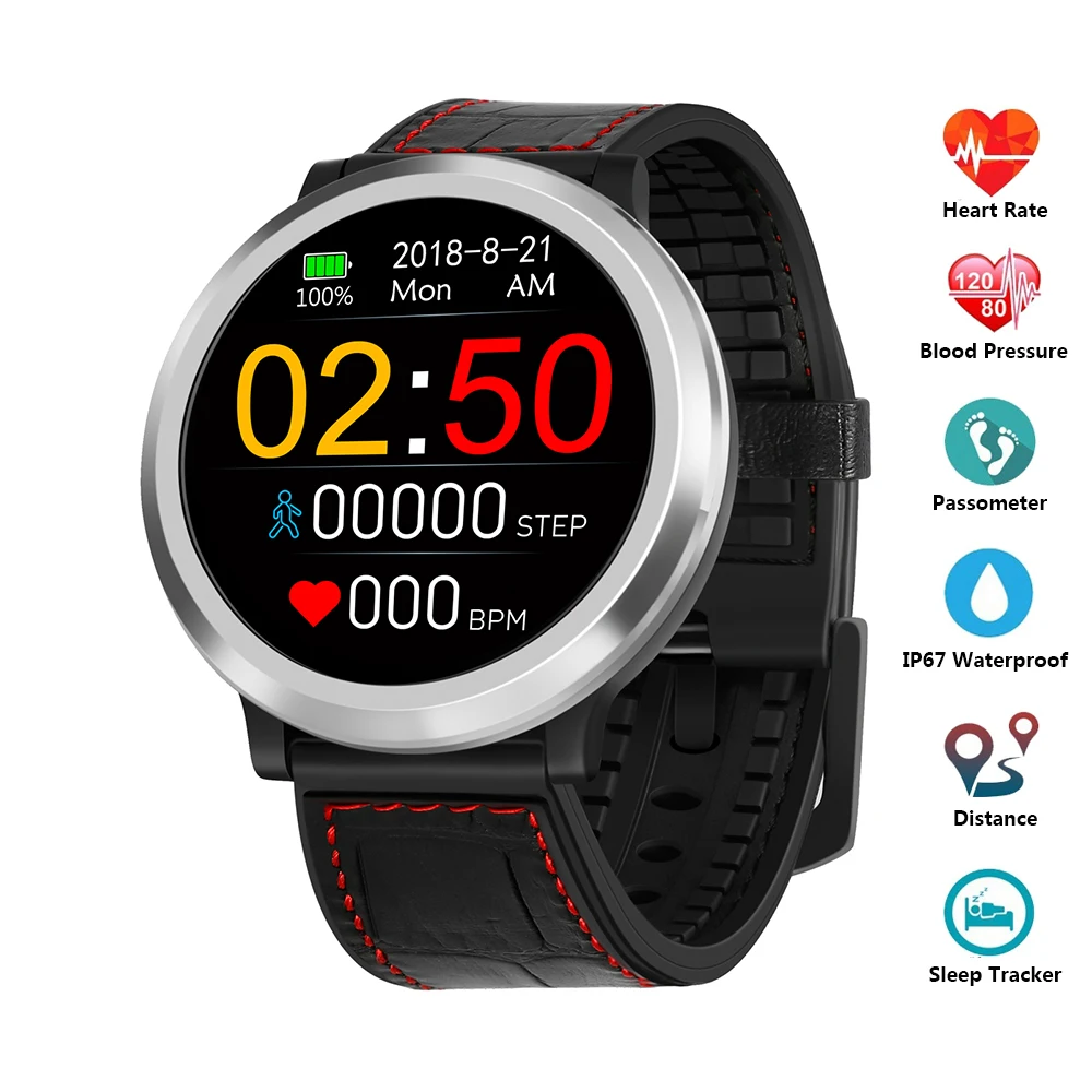 Смарт-часы Bluetooth Smartwatch сердечного ритма трекер кровяное давление фитнес-часы IP67