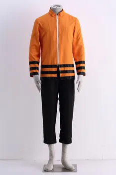 

Anime Naruto The Last Shippuden Uzumaki Naruto Cosplay Costume Orange Coat Three-Quarter Pant Suits