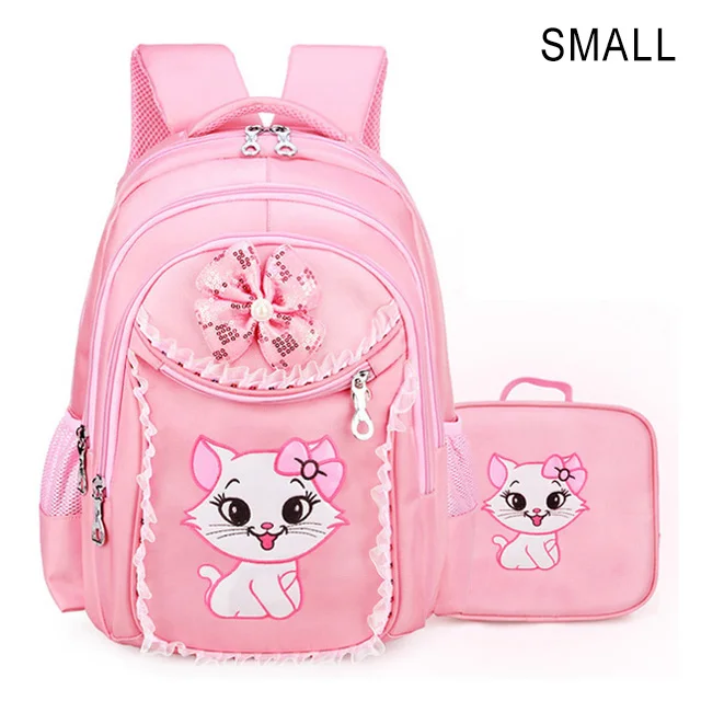 Школьные сумки для девочек-подростков; милая детская сумка; Детский рюкзак с рисунком принцессы, кошки; детский кружевной рюкзак; рюкзак для начальной школы - Цвет: 004