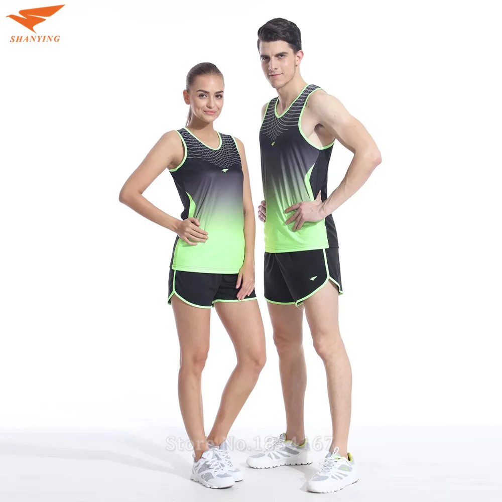 

Running kits Men Sport Racing Suits Athletics Marathon Loose Vest+Shorts Track and field Clothes high quality Jogging Set Adult