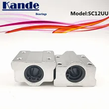 Rodamientos Kande 2 uds SC12UU SC12 UU Cojinete de bolas de movimiento lineal bloque deslizante casquillo para 12mm SC12 SC