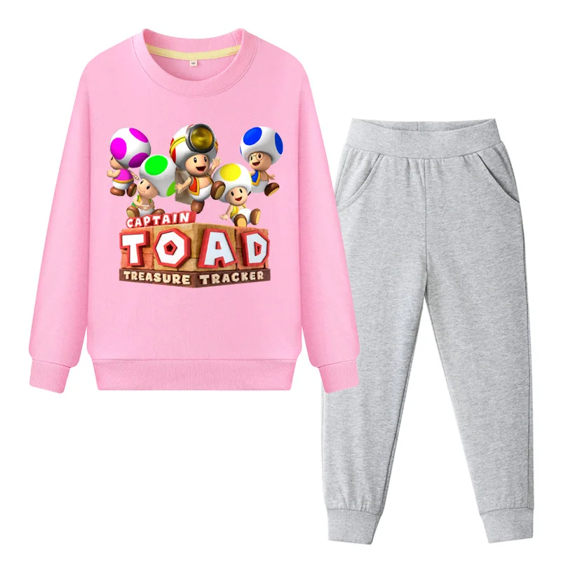 Children Captian Toad Clothes Set Boys Spring Autumn Sport Tracksuit Girls