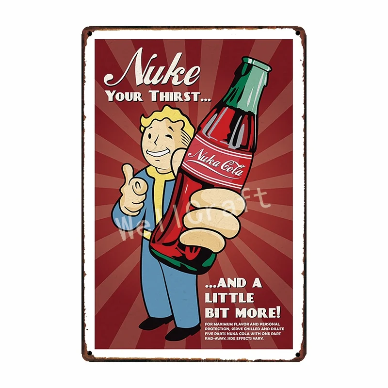 [WellCraft] Fallout 4 хранилище мальчик игра NUKE COLA оловянные знаки настенная доска плакат Декор для Интернет-кафе комнаты железная живопись FG-234 - Цвет: WA 3017