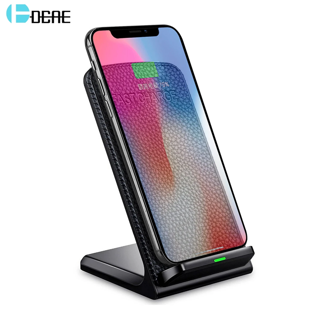 

DCAE Qi Wireless Charger For iPhone X 8 XS Max XR Samsung Note 9 8 S9 S8 Plus Fast Wireless Charging 10W Docking Dock Station