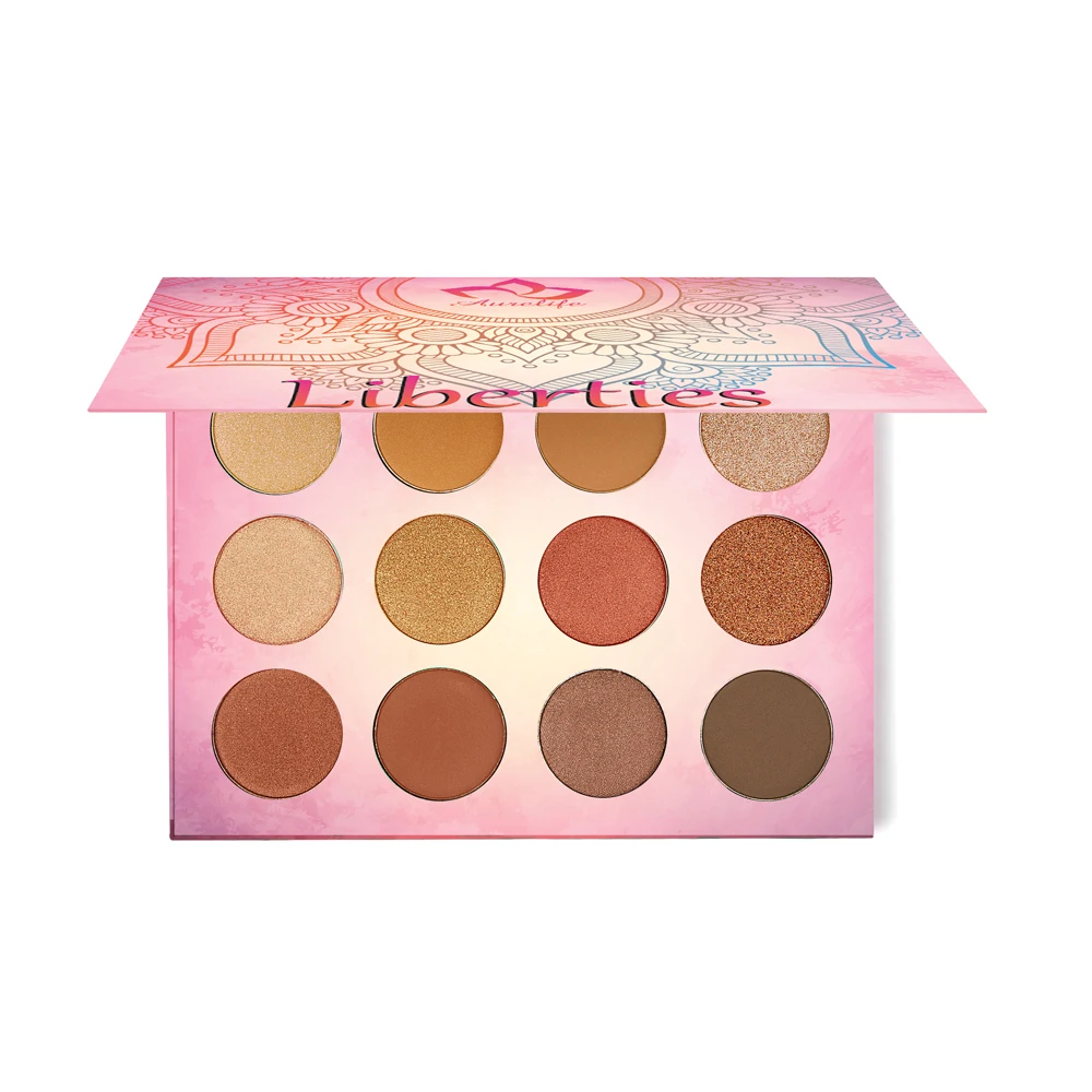 

Aurelife 12 color matte & shimmer long lasting waterproof natural eyeshadow eye shadow Palette Liberties Pressed Powde shadow