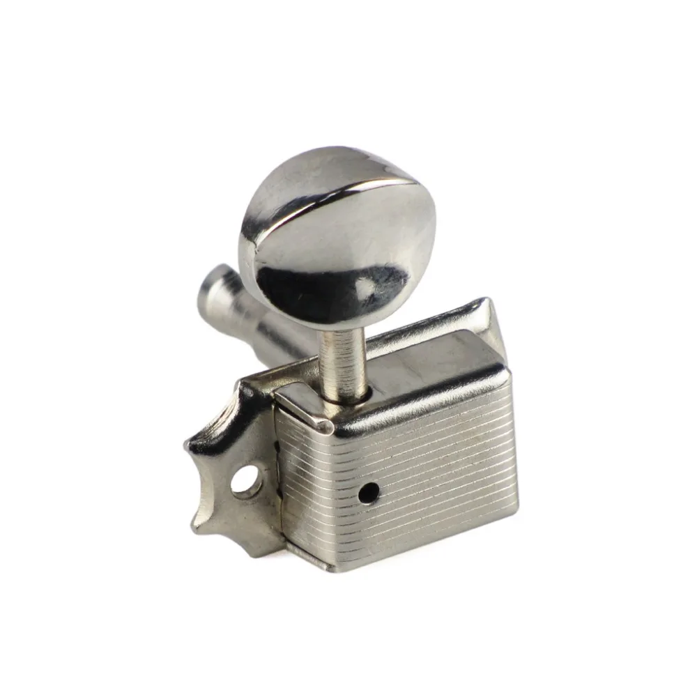 Guitar Machine Head Tuners 6 Pcs Guitar Machine Heads Ferrules Threaded Bushings Set With Screws Right Left Inline Locking Tuners (Color : Silver 6R