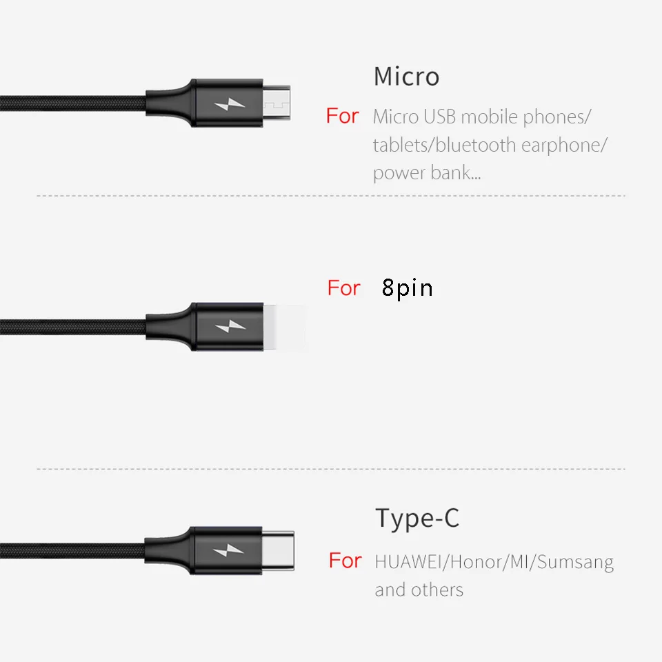 3 в 1 мульти usb зарядный кабель для lenovo Motorola LG универсальный Несколько Micro usb type C кабель для зарядного устройства USBC зарядный шнур провод