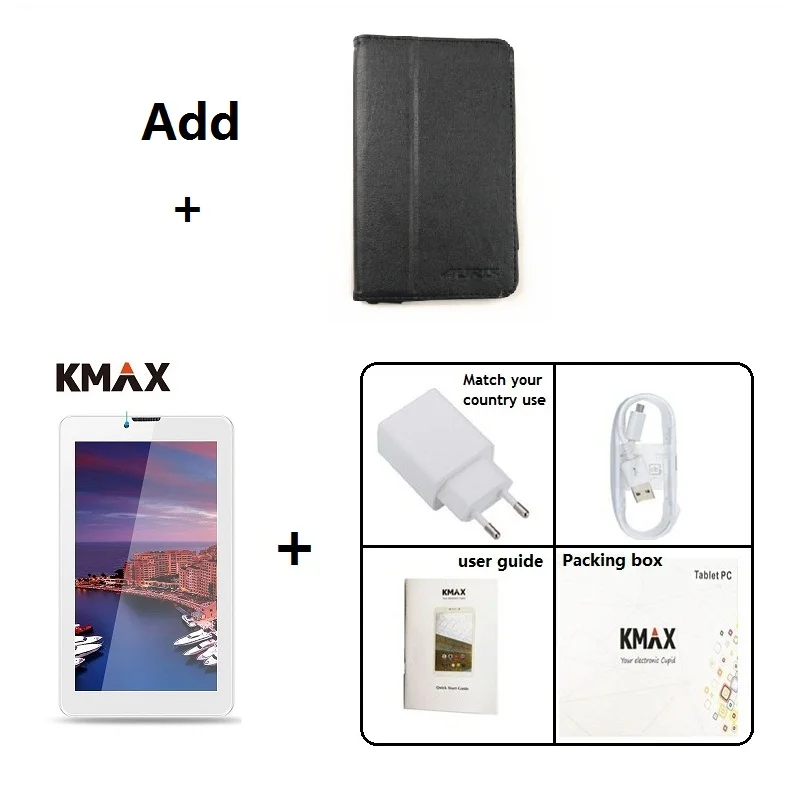 KMAX, 7 дюймов, 3G, с функцией звонка, Android 8,1, планшет, ПК, SIM карта, HD, lcd, четыре ядра, 16 ГБ, Bluetooth, gps, фаблет, ПК, планшеты, 7, 8, 32 ГБ, TF - Комплект: Add case
