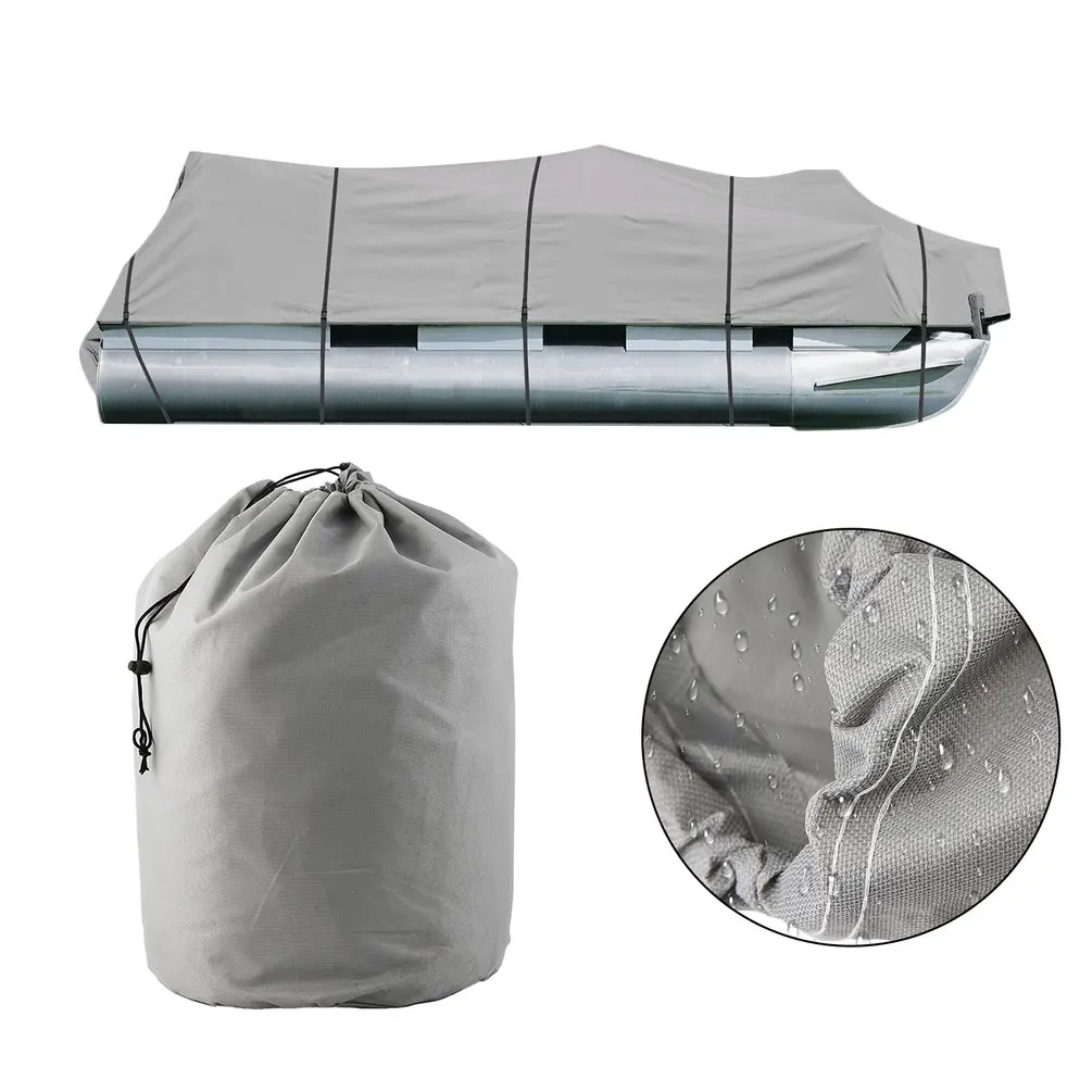 

21-24ft Square Waterproof Heavy Duty 600D Woven polyester with PU coating Trailerable Pontoon Boat Cover