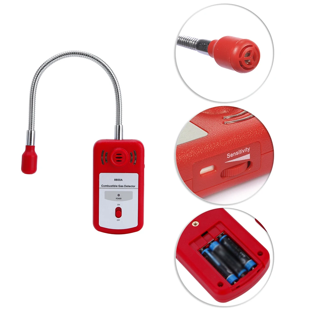 

Sensitive Useful Gas Electrical Analyzer Combustible Gas Detector Portable Leak Location Determine Tester with Sound-light Alarm