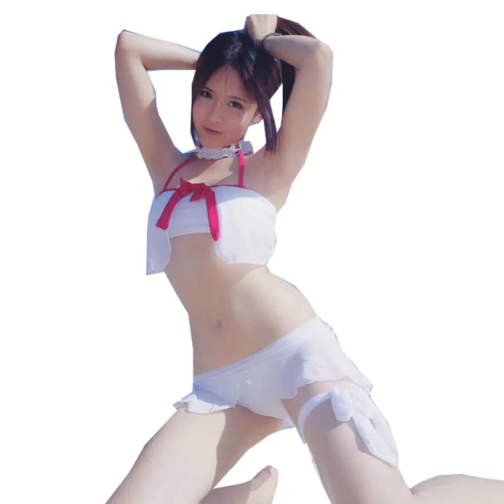 Sword Art Online SAO Asuna Yuuki Bikini Swimwear Swimsuit Women Cosplay Costume