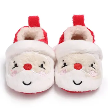 

Kawaii Christmas Party Toddler Infant Newborn Christmas Santa Claus Soft Sole First Walkers Prewalkers Girl Boy Baby Shoes M6