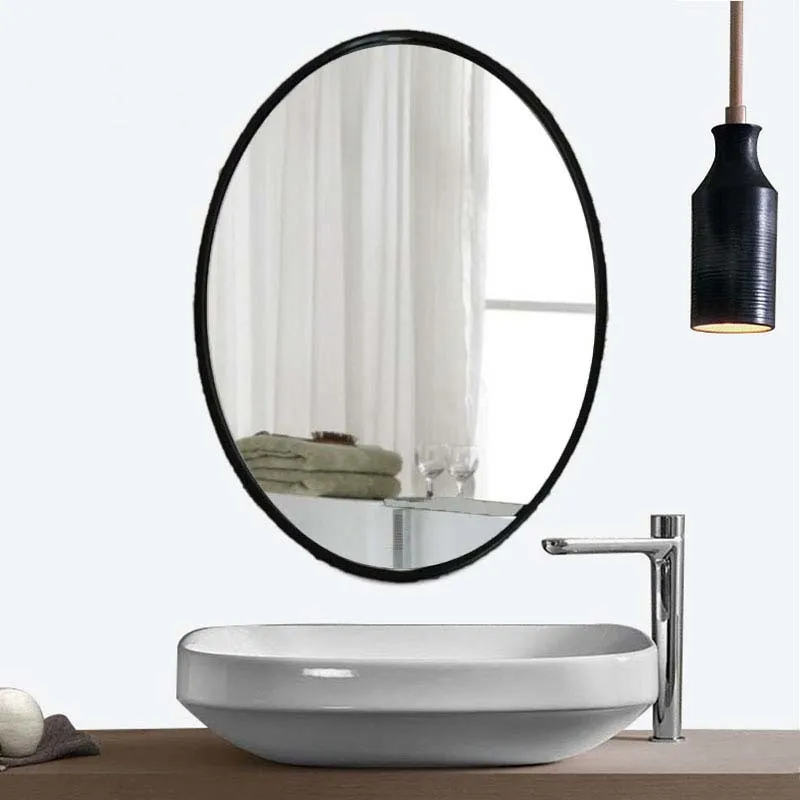 Oval bathroom mirror European mirror bathroom dresser wall hanging