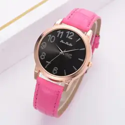Для женщин часы Роскошные наручные часы кожаный ремешок наручные кварцевые кутюр студент Повседневное Часы relogio feminino часы