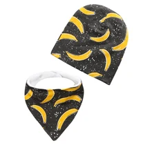 От 0 до 2 лет для маленьких мальчиков и девочек, хлопковая детская модная шляпа с круглым воротником и принтом животных, шляпы с окантовкой, комплект из 2 предметов