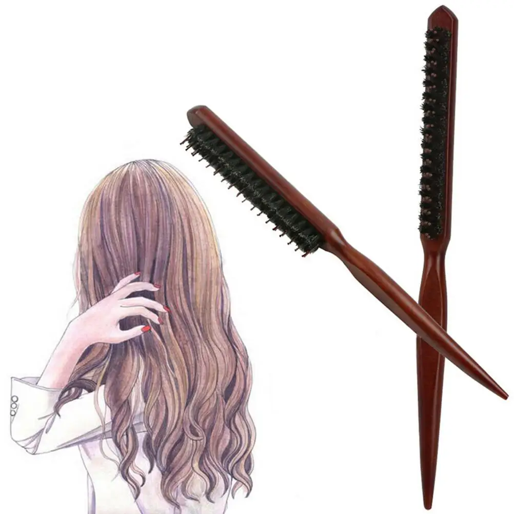 Горячая леди девушка Мода высокое Стандартный натуральная щетина кабана деревянная щетка для волос расчески для волос Инструменты