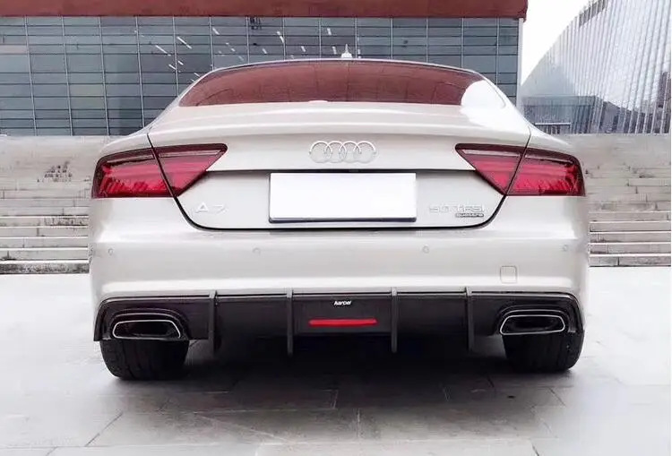 

For 2016 17 18 A7 sline s7 rear bumper diffuser Karbel style carbon fiber rear lip diffuser for Audi A7 SLINE S7