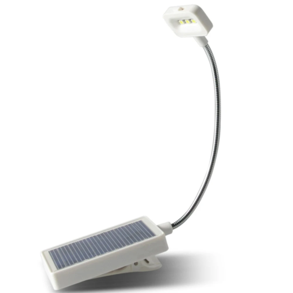 

Desk Bedside Led Study Solar Powered Table Lamp Emergency USB Rechargeable Night Reading Flexible Clip Book Light