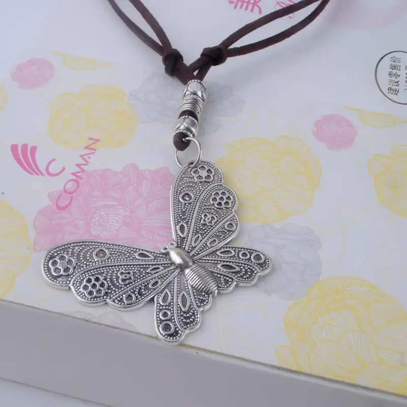 Женское колье макси с бабочкой|leather necklace|vintage necklacemaxi necklace |