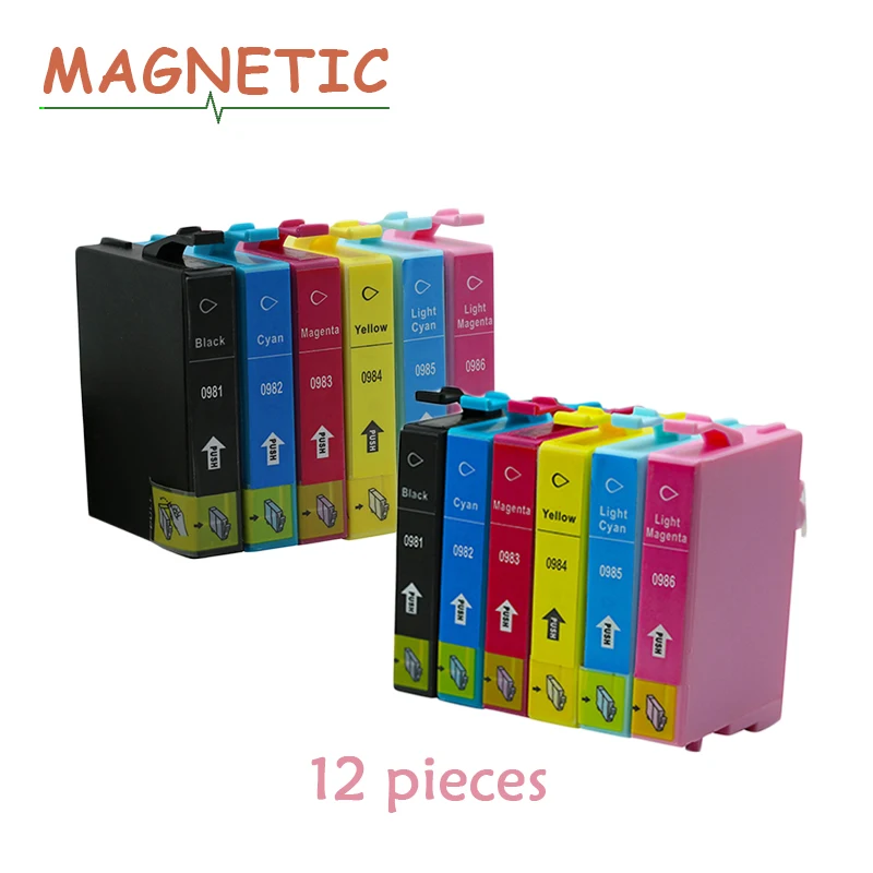 Картриджи T0981 12 шт. совместимые с Epson Artisan 600 700 710 800 810 725 835 837 для принтера epson t0981 0981 |