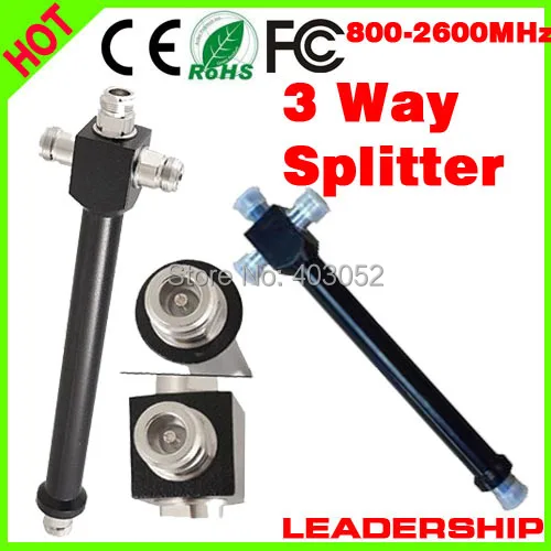 

1 piece 800mhz-2500MHz 3 Ways N Type Female Joint 200W Power Divider Broadcast Power Divider Splitter 1/3 power divider booster