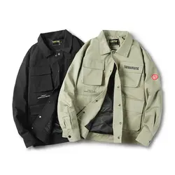 2019 летняя новая уличная трендовая куртка в стиле Харадзюку с карманом в стиле хип-хоп, двухцветная хлопковая Повседневная Свободная куртка