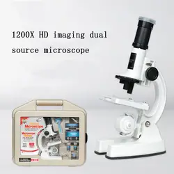 200X-600X-1200X зум биомикроскоп оптическая биомикроскопия Детский образовательный набор инструментов