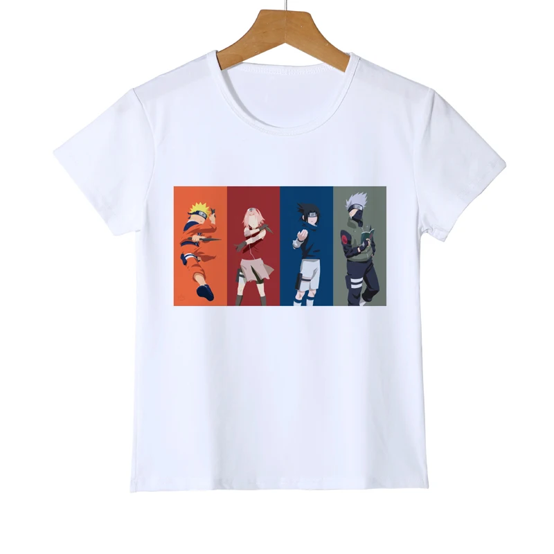 Новая детская рубашка с японским аниме белая детская футболка с героями мультфильмов Наруто летняя футболка с короткими рукавами для мальчиков и девочек брендовая Z38-14 - Цвет: 15