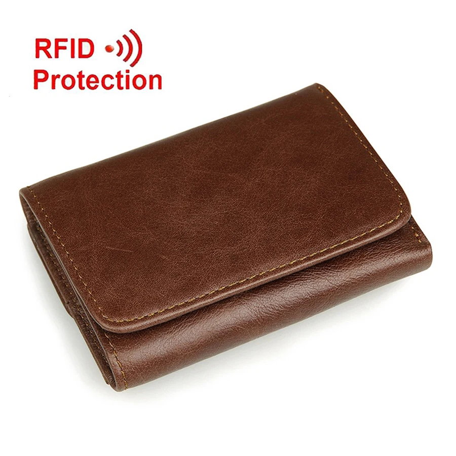 Новый кошелек мужской Стиль RFID БЛОКИРОВКА Бумажник Мужчины Винтаж Неподдельная