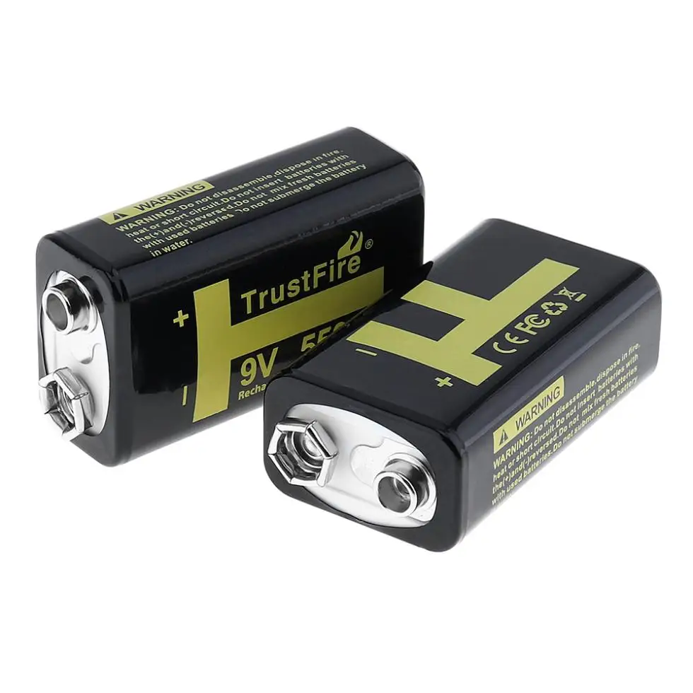 

18pcs/lot TrustFire 550mAh 9V Rechargeable USB Lithium Battery with Safety Relief Valve LED Indicator for Multimeter Microphone