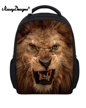

Cool 3D Animal Lion Head Printing Children Backpacks for School Funny Animal Child Baby Kids Bagpack Kindergarten Bookbag
