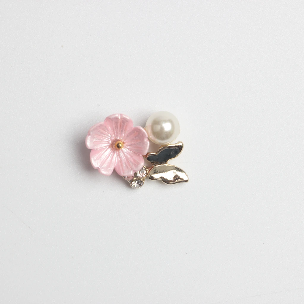 20pcs Mix Gold Base Metal Butterfly Rhinestone Pearl Buttons Flatback Hair Embellishment Button Hairbow Center Decoration Craft