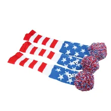 1, 3, 5, один комплект, новые чехлы с помпонами на голову, Вязаные чехлы для гольфа с флагом США и звездой, головные уборы