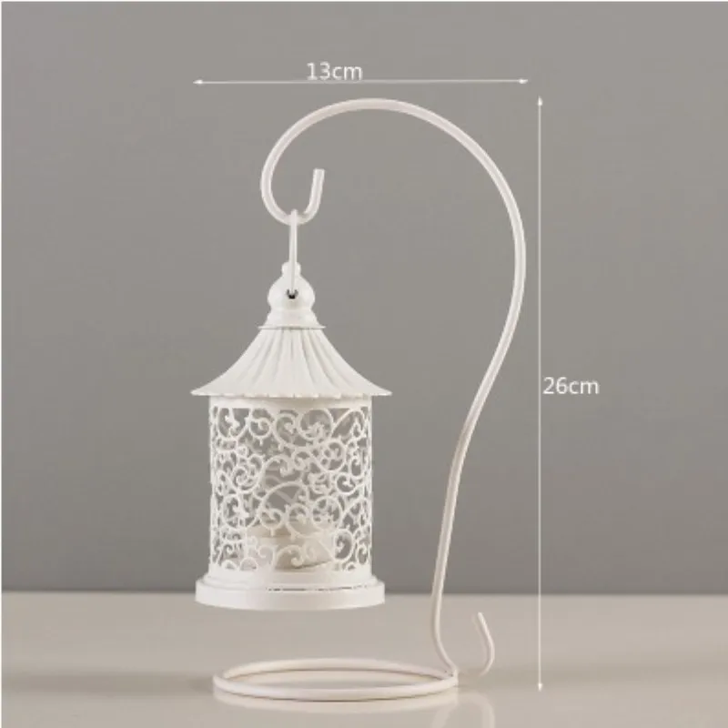 Hollow Metal Wrought Iron Wind Lamp Candlestick Home Decoration