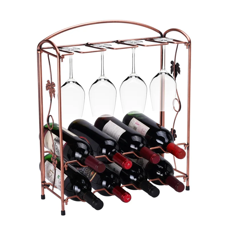 

1 PCS Removable red wine rack European iron art red wine glass rack red wine and wine cup (Without bottles and cups) LU719443
