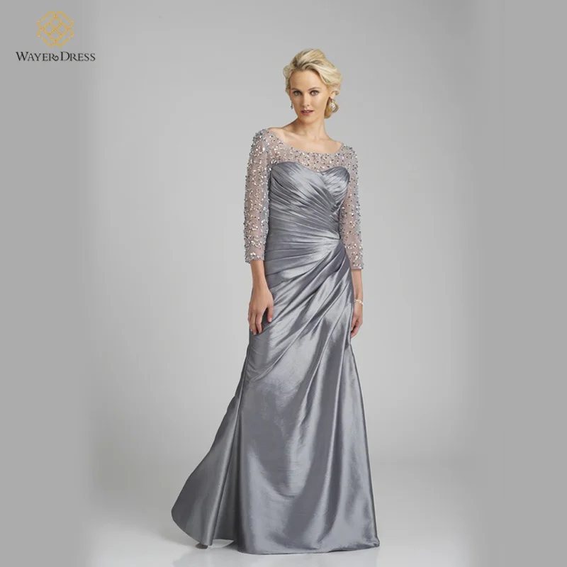 blue and silver evening gown