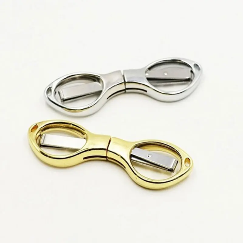 

Silver Mini Stainless Steel Folding Keychain Fishing Scissors Glass Shaped Cutter Camping Tool Fishing Pliers Hook Scissors