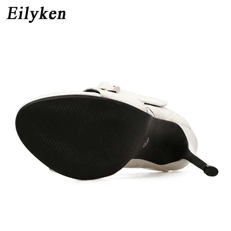 Eilyken Модные женские летние шлепанцы пикантные с пряжкой на тонком каблуке
