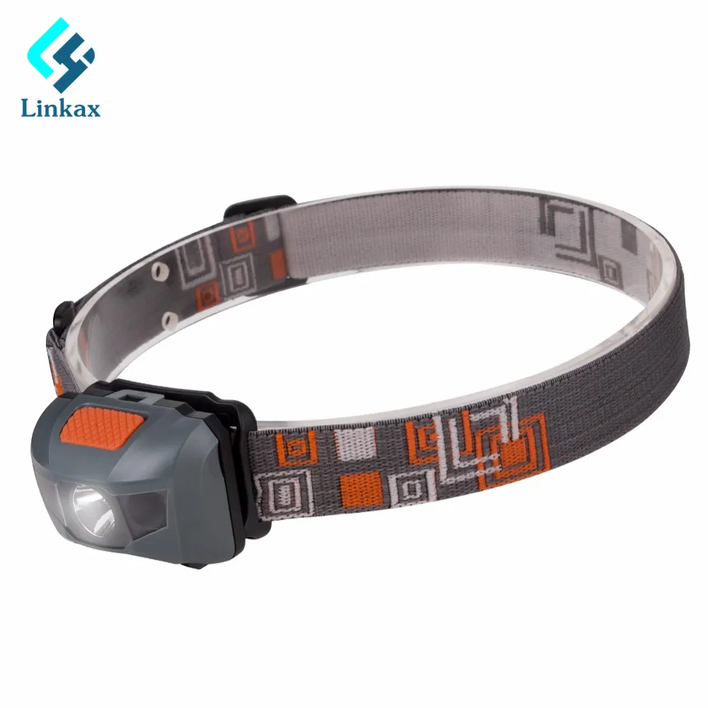 

2 Colors LED Mini Headlight Headlamp R3+2 LED 3 LEDs Mini head light Flashlight White/Red light Night Warning Safety Lamp By AAA