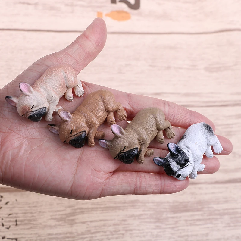 Животные Куклы Дети GiftsToys Фигурки ПВХ модель игрушки пейзаж Французский бульдог