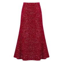 Блестящая черная юбка с блестками, модная юбка русалки, шикарная Женская юбка с блестками для офисных леди