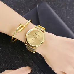 Новый Для женщин золотые часы WOMAGE бренда часы сетка группа часы Для женщин Кварцевые relogio feminino reloj mujer horloges vrouwen