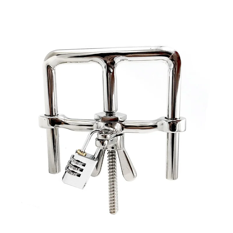 Grande bondage algemas bloqueio de aço inoxidável metal erótico casal bdsm contenção manette algemas dult jogo brinquedo do sexo para mulheres masculinas