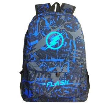 

2017 Hot Sale Movie The Flash Star Luminous Backpack For Teenage Boys Girls Casual Bagpacks Cool School Bags Mochila Escolar