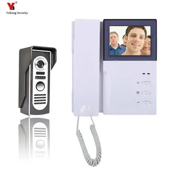 

Yobang Security 4" Home Video Intercom Doorbell phone System With Telephone Hands Free Monitor Intercom Doorbell Night Vision