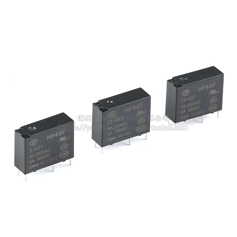 

10PCS 5A 4Pin HF46F-5-HS1 HF46F-12-HS1 HF46F-24-HS1 Power Relay A Normally Open 5 12 24 VDC 5A 250VAC