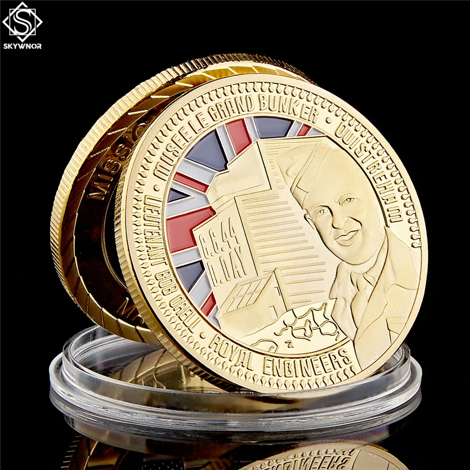 

ER Royal Engineers D-DAY Sword Beach Gold Plated Commemorative Challenge Coin